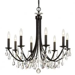 Bridgehampton 8-Light Vibrant Bronze Crystal Chandelier by Crystorama