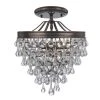 Calypso 13 in. 3-Light Vibrant Bronze Semi-Flush Mount by Crystorama