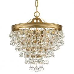 Calypso 3-Light Vibrant Gold Mini Chandelier by Crystorama