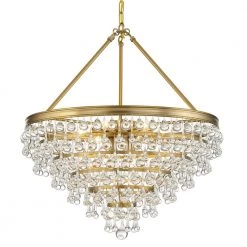 Calypso 8-Light Vibrant Gold Crystal Teardrop Chandelier by Crystorama