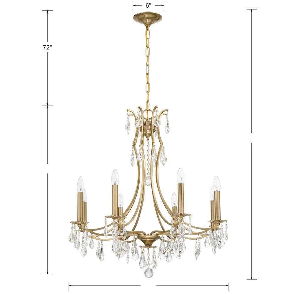 Cedar 8-Light Vibrant Gold Chandelier by Crystorama 5 Cedar 8-Light Vibrant Gold Chandelier by Crystorama - Image 3