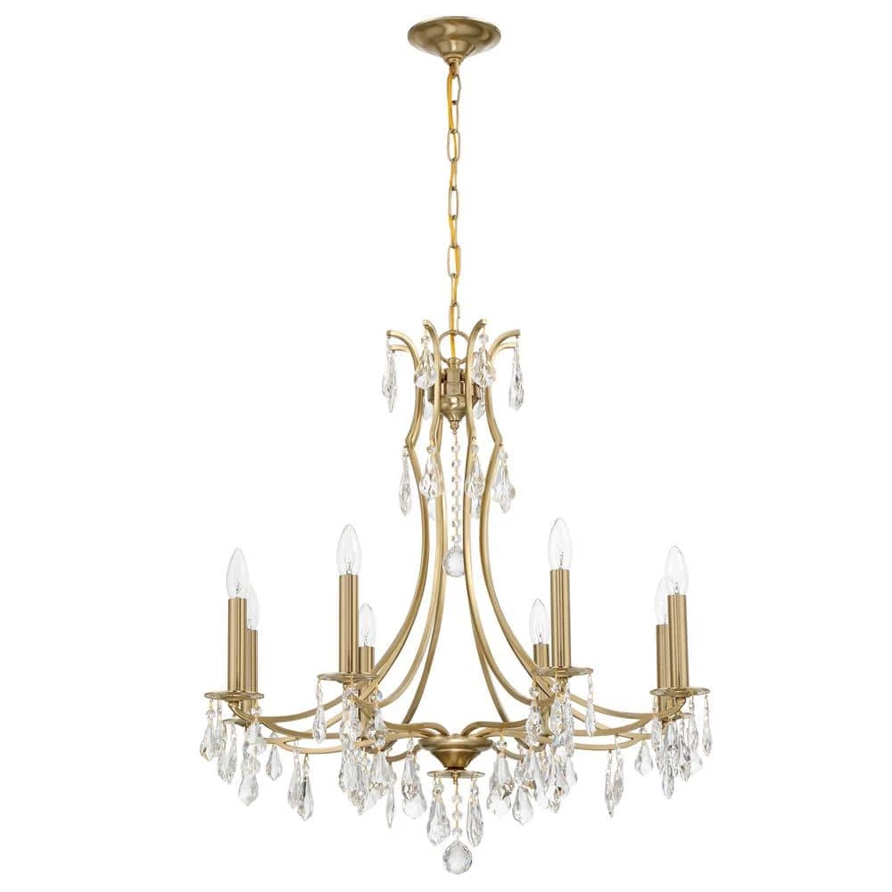 Cedar 8-Light Vibrant Gold Chandelier by Crystorama 3 Cedar 8-Light Vibrant Gold Chandelier by Crystorama