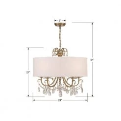 Othello 5-Light Vibrant Gold Shaded Chandelier with Silk Shade by Crystorama 12 Othello 5-Light Vibrant Gold Shaded Chandelier with Silk Shade by Crystorama -Crystorama popular store vibrant gold crystorama chandeliers 6625 vg cl mwp 44 1000