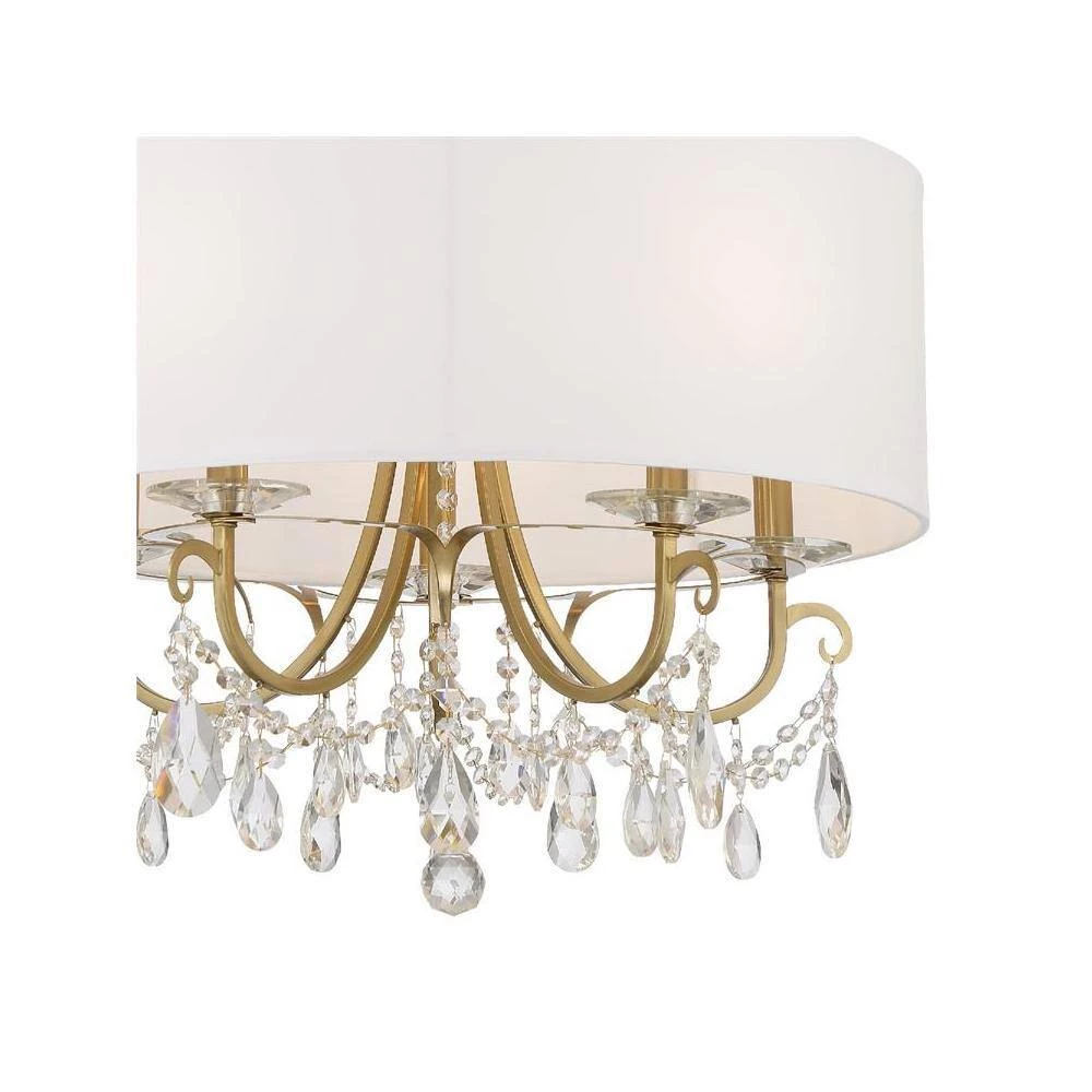 Othello 5-Light Vibrant Gold Shaded Chandelier with Silk Shade by Crystorama 5 Othello 5-Light Vibrant Gold Shaded Chandelier with Silk Shade by Crystorama - Image 3