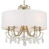 Othello 5-Light Vibrant Gold Shaded Chandelier with Silk Shade by Crystorama