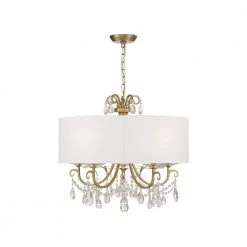 Othello 5-Light Vibrant Gold Shaded Chandelier with Silk Shade by Crystorama 13 Othello 5-Light Vibrant Gold Shaded Chandelier with Silk Shade by Crystorama -Crystorama popular store vibrant gold crystorama chandeliers 6625 vg cl mwp fa 1000