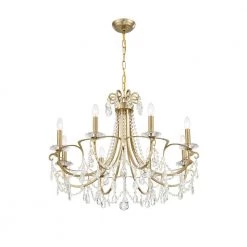 Othello 8-Light Vibrant Gold Chandelier by Crystorama -Crystorama popular store vibrant gold crystorama chandeliers 6828 vg cl mwp 1f 1000