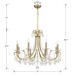 Othello 8-Light Vibrant Gold Chandelier by Crystorama -Crystorama popular store vibrant gold crystorama chandeliers 6828 vg cl mwp 44 1000
