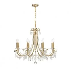 Othello 8-Light Vibrant Gold Chandelier by Crystorama -Crystorama popular store vibrant gold crystorama chandeliers 6828 vg cl mwp 4f 1000