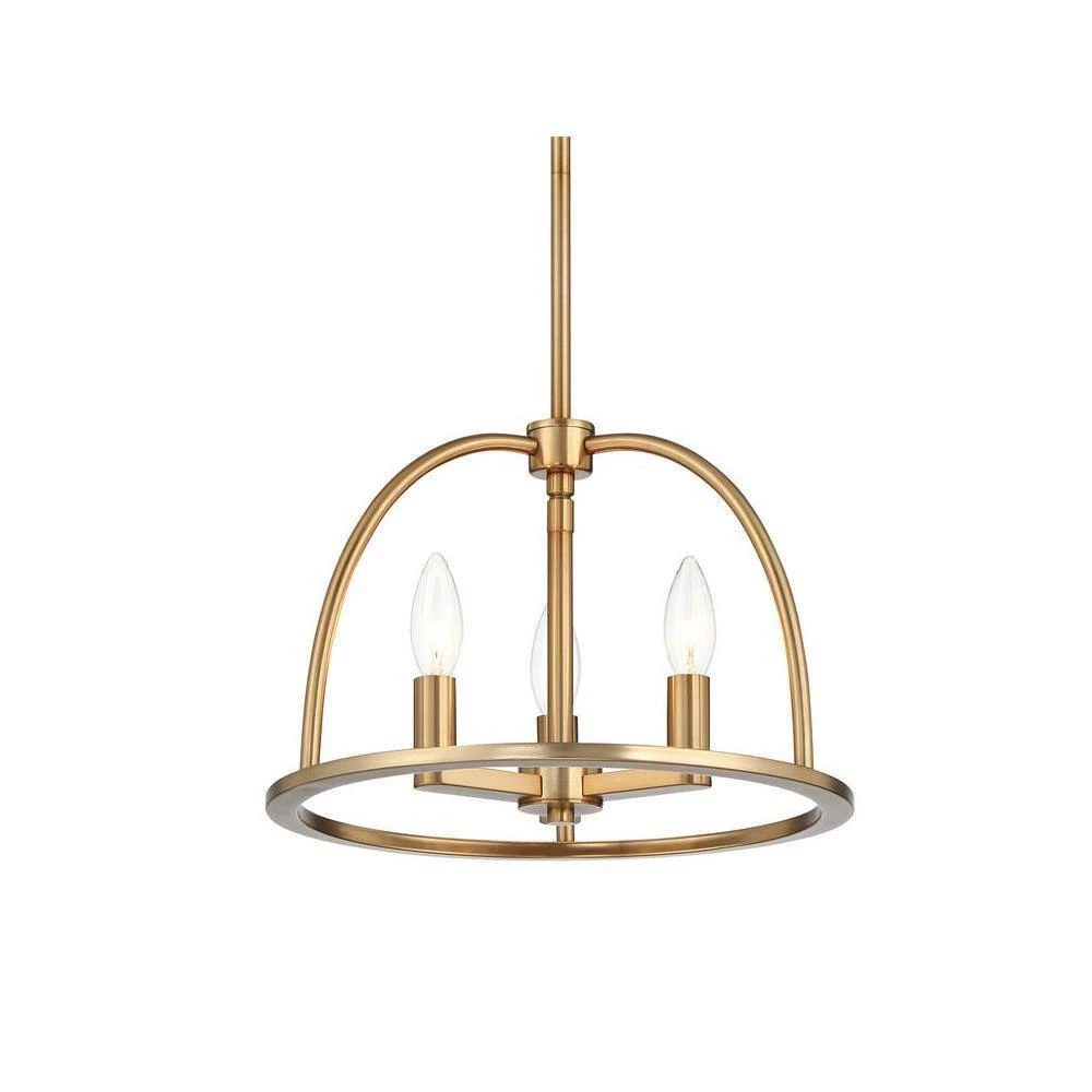 Abbott 3-Light Vibrant Gold Chandelier by Crystorama 5 Abbott 3-Light Vibrant Gold Chandelier by Crystorama - Image 3