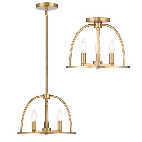 Abbott 3-Light Vibrant Gold Chandelier by Crystorama 4 Abbott 3-Light Vibrant Gold Chandelier by Crystorama - Image 2
