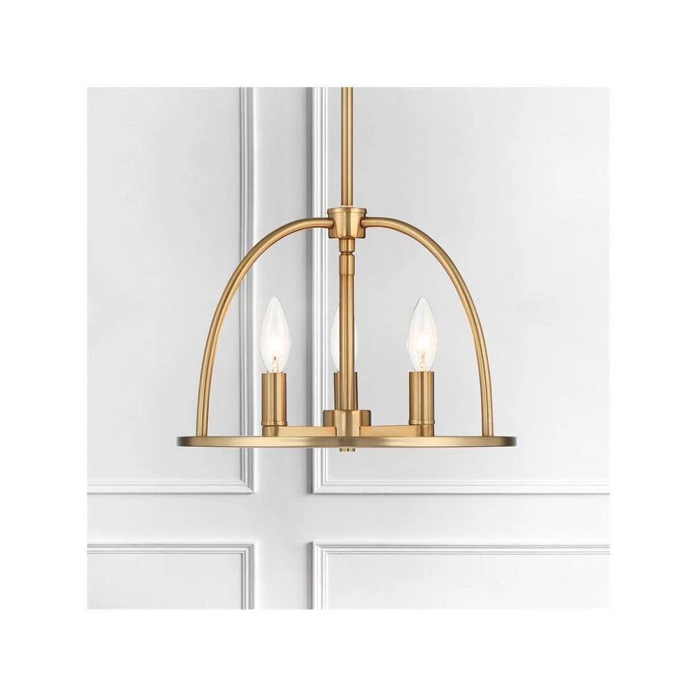 Abbott 3-Light Vibrant Gold Chandelier by Crystorama 8 Abbott 3-Light Vibrant Gold Chandelier by Crystorama - Image 6