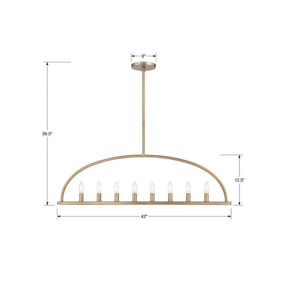 Abbott 8-Light Vibrant Gold Chandelier by Crystorama 9 Abbott 8-Light Vibrant Gold Chandelier by Crystorama - Image 7