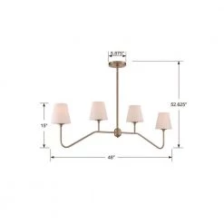 Keenan 4-Light Vibrant Gold Linear Chandelier with Glass Shade by Crystorama -Crystorama popular store vibrant gold crystorama chandeliers kee a3004 vg 44 1000