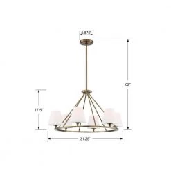 Keenan 6-Light Vibrant Gold Standard Chandelier with Glass Shade by Crystorama -Crystorama popular store vibrant gold crystorama chandeliers kee a3006 vg 44 1000