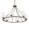 Keenan 6-Light Vibrant Gold Standard Chandelier with Glass Shade by Crystorama