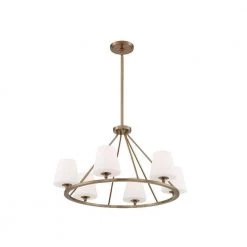 Keenan 6-Light Vibrant Gold Standard Chandelier with Glass Shade by Crystorama -Crystorama popular store vibrant gold crystorama chandeliers kee a3006 vg fa 1000