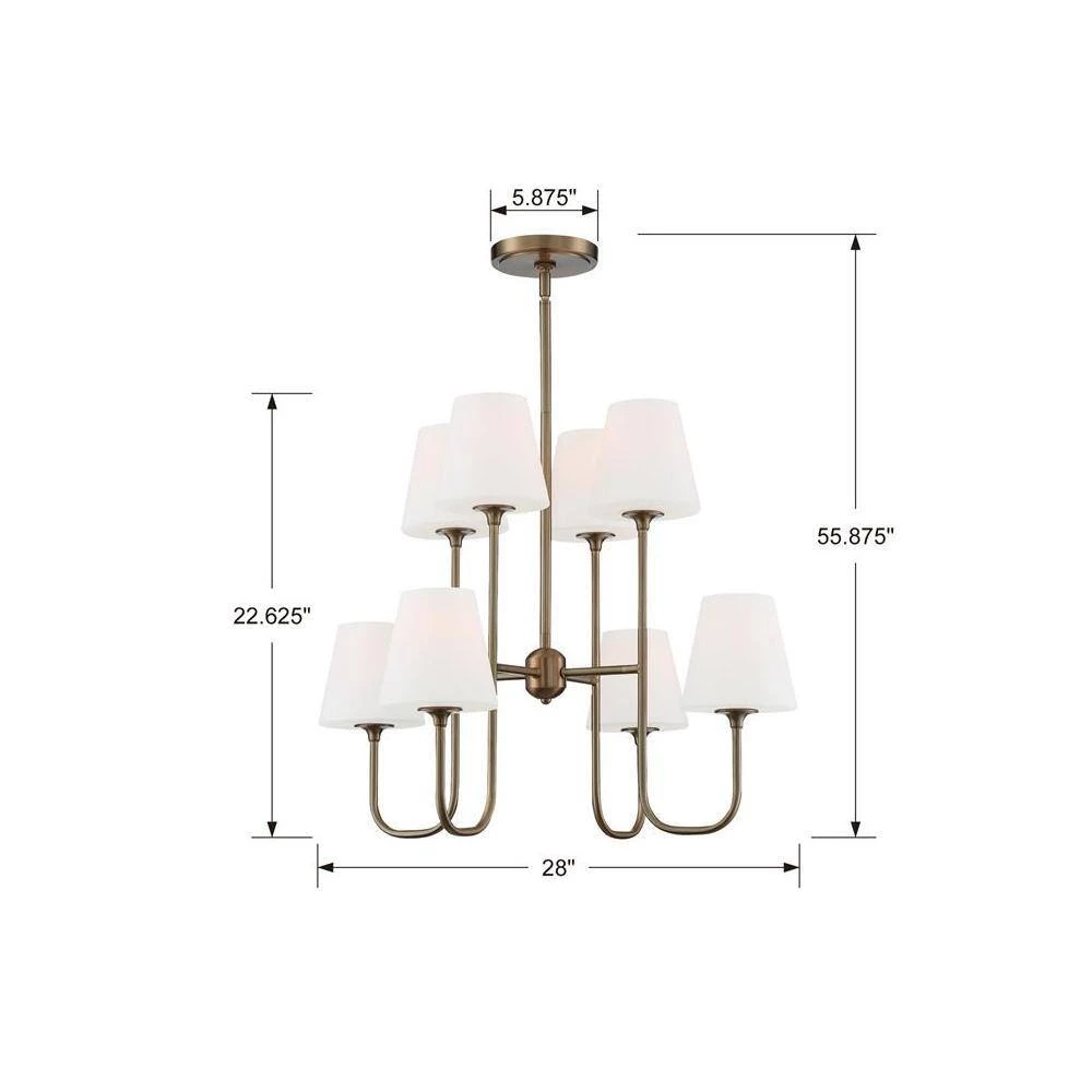 Keenan 8-Light Vibrant Gold Crystal Chandelier with Glass Shade by Crystorama 7 Keenan 8-Light Vibrant Gold Crystal Chandelier with Glass Shade by Crystorama - Image 5