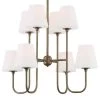 Keenan 8-Light Vibrant Gold Crystal Chandelier with Glass Shade by Crystorama