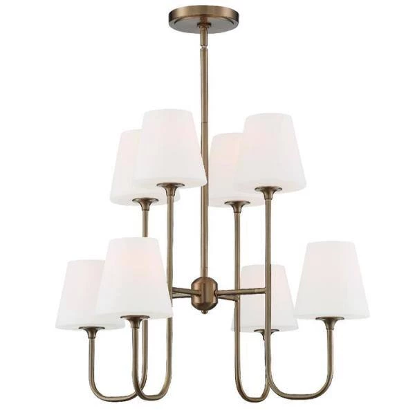 Keenan 8-Light Vibrant Gold Crystal Chandelier with Glass Shade by Crystorama 4 Keenan 8-Light Vibrant Gold Crystal Chandelier with Glass Shade by Crystorama - Image 2