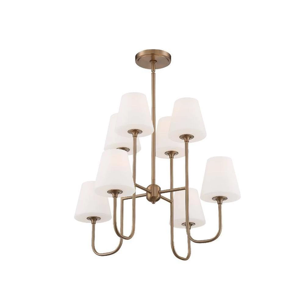 Keenan 8-Light Vibrant Gold Crystal Chandelier with Glass Shade by Crystorama 8 Keenan 8-Light Vibrant Gold Crystal Chandelier with Glass Shade by Crystorama - Image 6