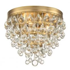 Calypso 10.5 in. 3-Light Vibrant Gold Flush Mount by Crystorama