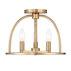 Abbott 13.75 in 3-Light Vibrant Gold Flush Mount by Crystorama
