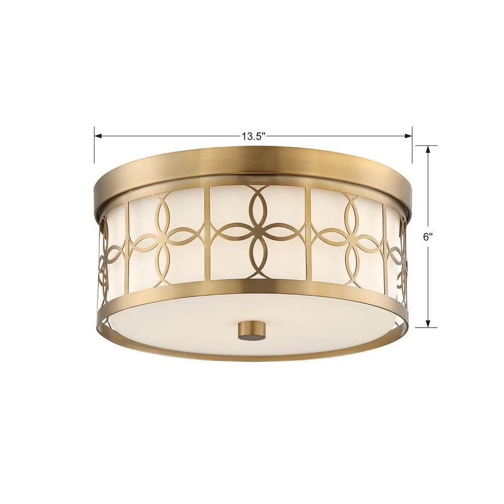 Anniversary 13.5 in 2-Light Vibrant Gold Flush Mount by Crystorama 7 Anniversary 13.5 in 2-Light Vibrant Gold Flush Mount by Crystorama - Image 5