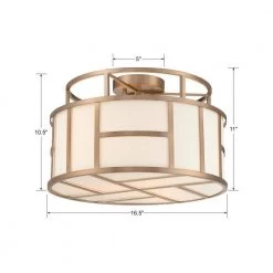 Danielson 16.75 in 3-Light Vibrant Gold Flush Mount by Crystorama -Crystorama popular store vibrant gold crystorama flush mount lights dan 400 vg 4f 1000