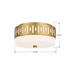 Keaton 13.37 in. 2-Light Vibrant Gold Flush Mount by Crystorama -Crystorama popular store vibrant gold crystorama flush mount lights kea b8200 vg 1f 1000