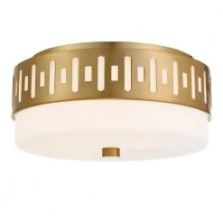 Keaton 13.37 in. 2-Light Vibrant Gold Flush Mount by Crystorama