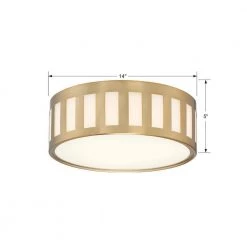 Kendal 14 in. 3-Light Vibrant Gold Flush Mount by Crystorama -Crystorama popular store vibrant gold crystorama flush mount lights ken 2203 vg 4f 1000
