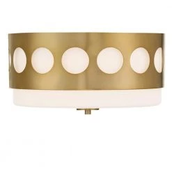 Kirby 13.37 in. 2-Light Vibrant Gold Flush Mount by Crystorama