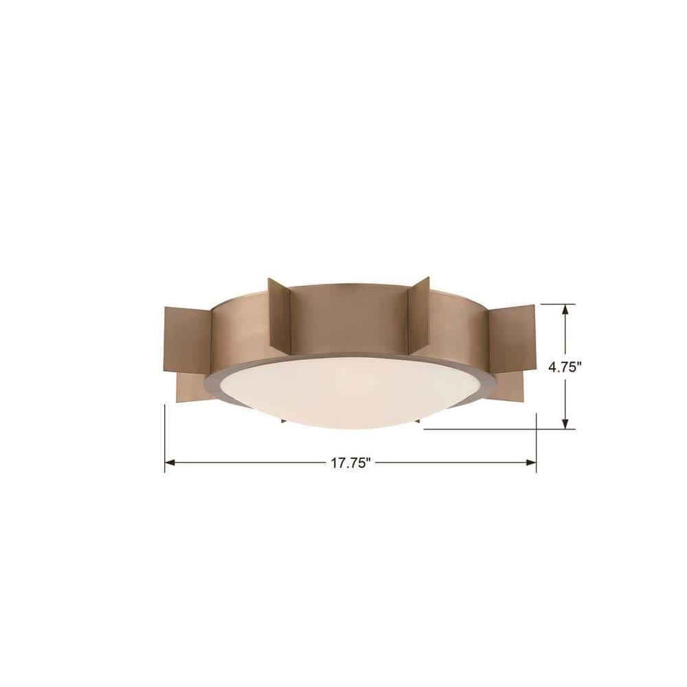 Solas 17.75 in. 3-Light Vibrant Gold Flush Mount by Crystorama 6 Solas 17.75 in. 3-Light Vibrant Gold Flush Mount by Crystorama - Image 4