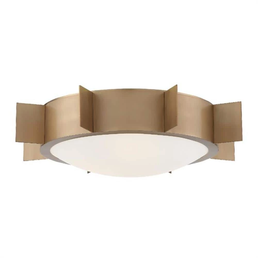 Solas 17.75 in. 3-Light Vibrant Gold Flush Mount by Crystorama 3 Solas 17.75 in. 3-Light Vibrant Gold Flush Mount by Crystorama