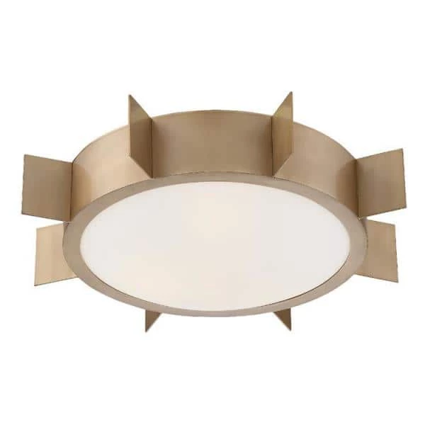 Solas 17.75 in. 3-Light Vibrant Gold Flush Mount by Crystorama 4 Solas 17.75 in. 3-Light Vibrant Gold Flush Mount by Crystorama - Image 2