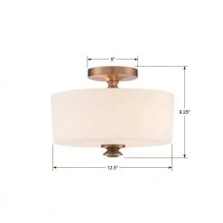 Travis 12.5 in. 2-Light Vibrant Gold Flush Mount by Crystorama -Crystorama popular store vibrant gold crystorama flush mount lights tra a3302 vg 1f 1000