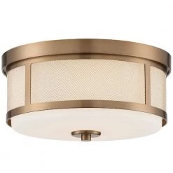 Trevor 13.62 in. 2-Light Vibrant Gold Flush Mount by Crystorama