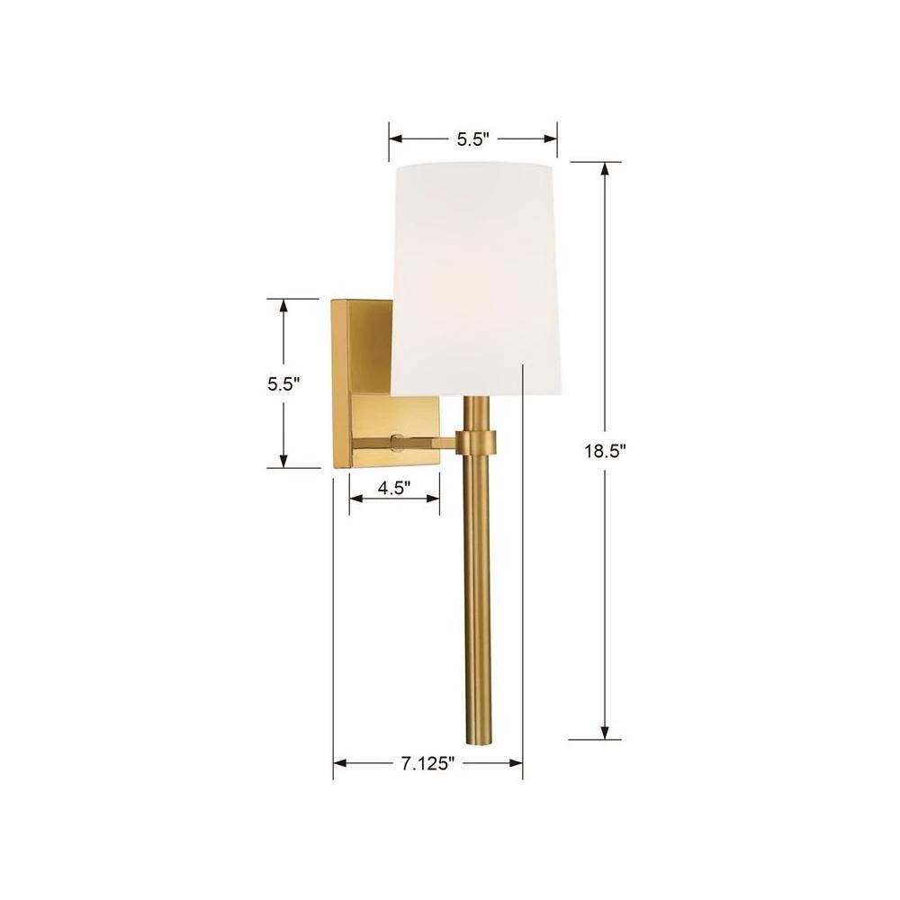 Bromley 1-Light Vibrant Gold Sconce by Crystorama 7 Bromley 1-Light Vibrant Gold Sconce by Crystorama - Image 5