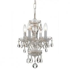 Traditional Crystal 4-Light White Mini Chandelier by Crystorama